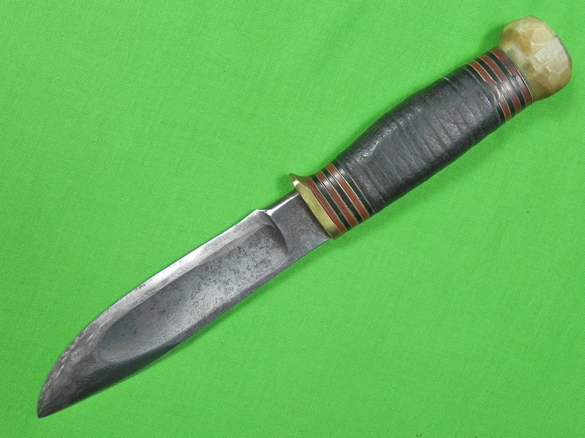 RARE US 190304 MARBLES 1st Model Large M.S.A. Mark CANOE Hunting Knife