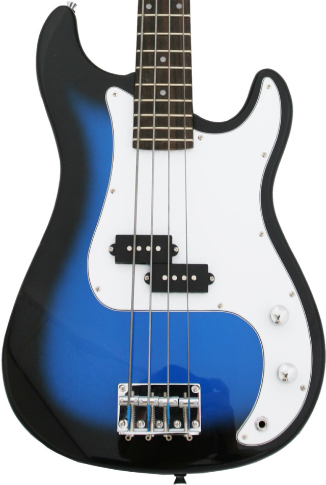 NEW BLUBURST Electric Bass Guitar+Strap Amp-Cord Gigbag