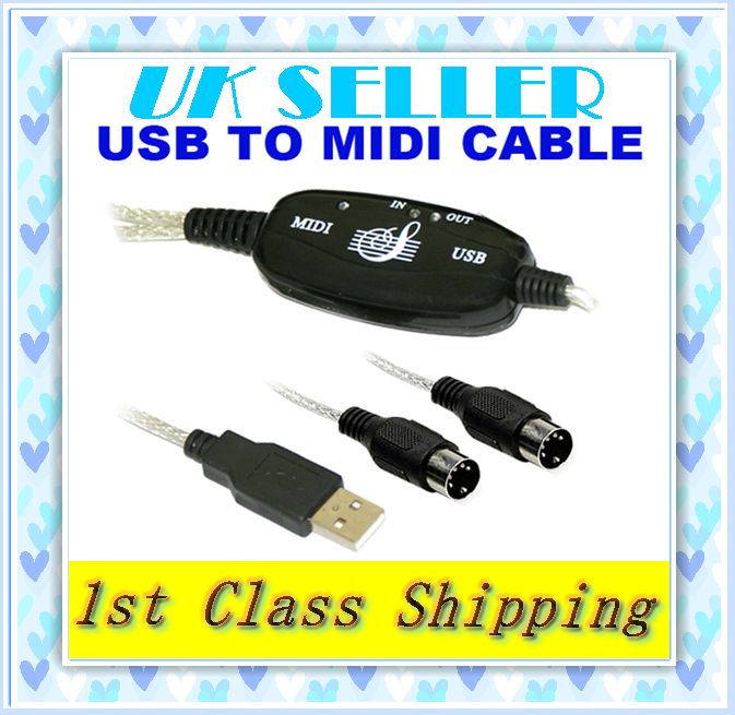 USB to MIDI Keyboard PC interface Converter Cable Vista