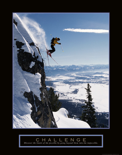 Ski Motivational Poster Inspirational Print Wall Art