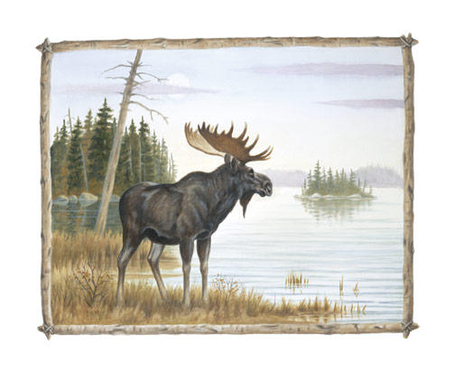 2 Country Art Prints Bear and Moose Picture Home Decor