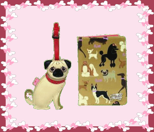 Fluff Poochy Set Passport Wallet & PUG Luggage Tag
