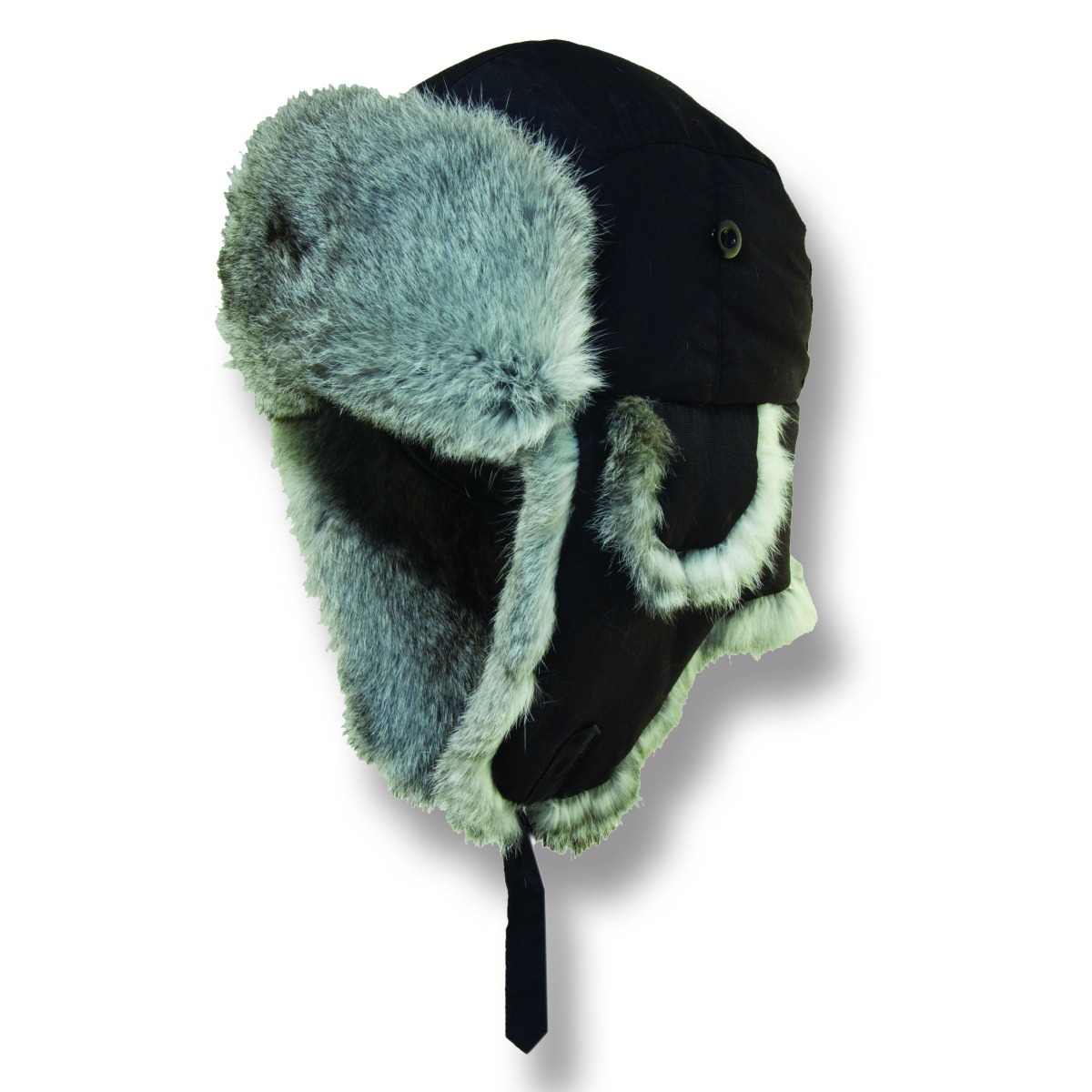 Woolrich Trapper Hat Black Real Fur Nylon M L XL XXL Winter Ski Trooper