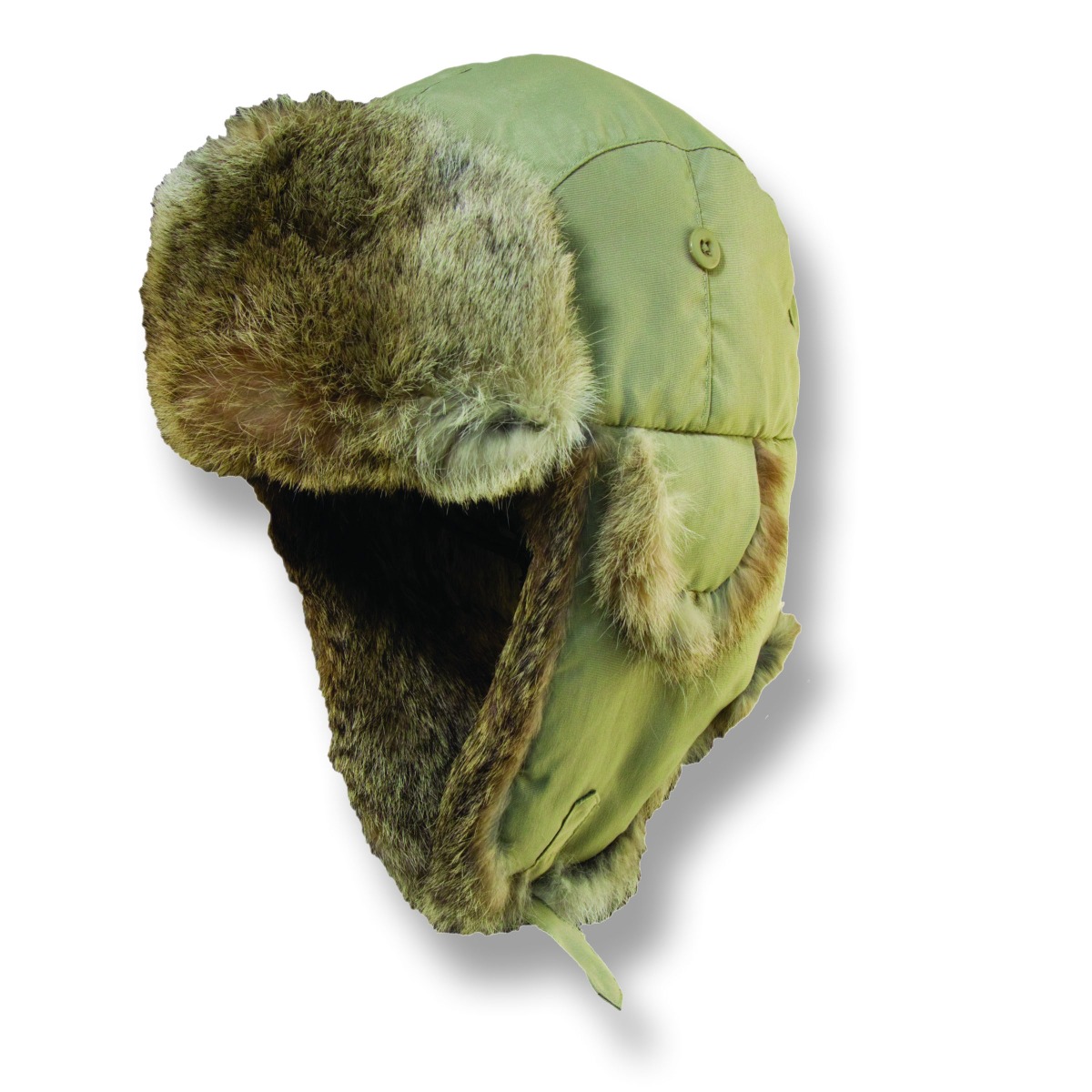 Woolrich Trapper Hat Khaki Real Fur Nylon M L XL XXL Winter Ski Trooper