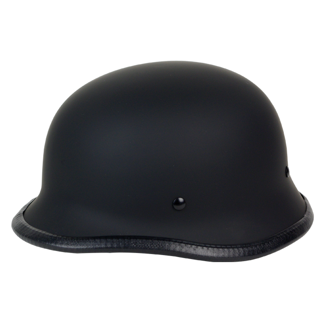 L PGR B09 MATTE BLACK LOW PROFILE German Motorcycle DOT Half Helmet