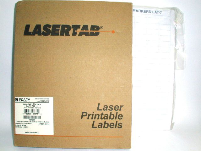 BRADY Lasertab Markers Labels 10,000 Pack LAT-7-799-10