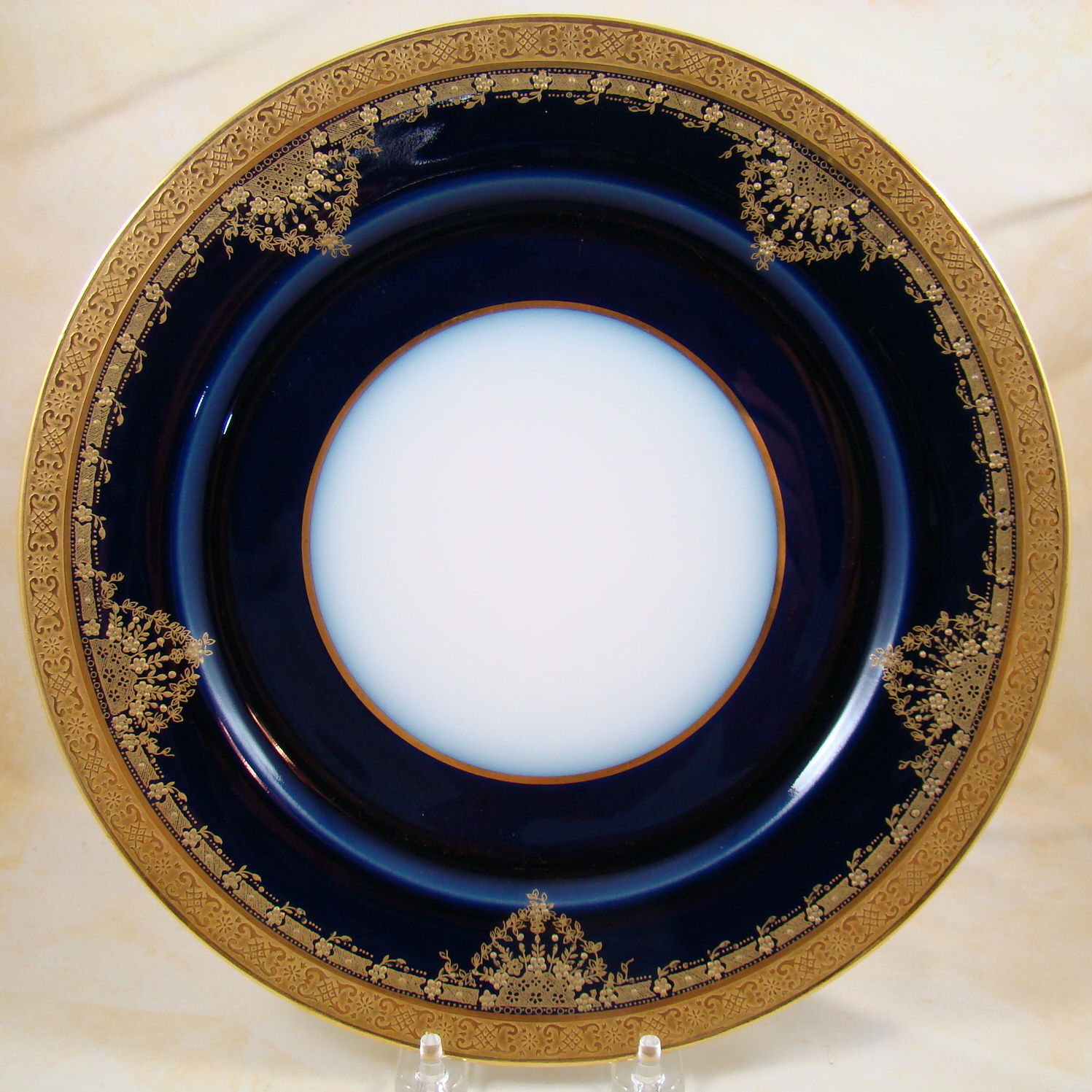 Stunning Antique Limoges France Wm.Guerin Cobalt Blue & Gold Dinner