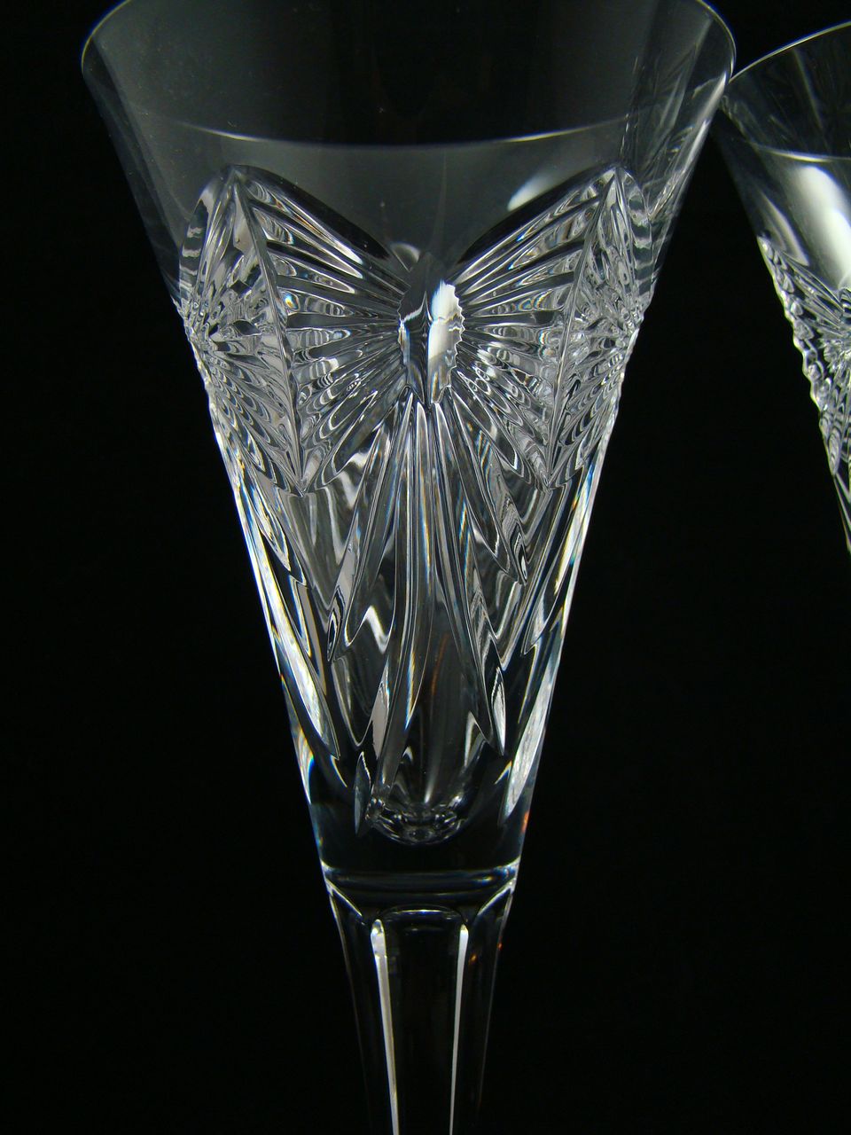 Pair Of Waterford Millenium HAPPINESS Champagne Flutes