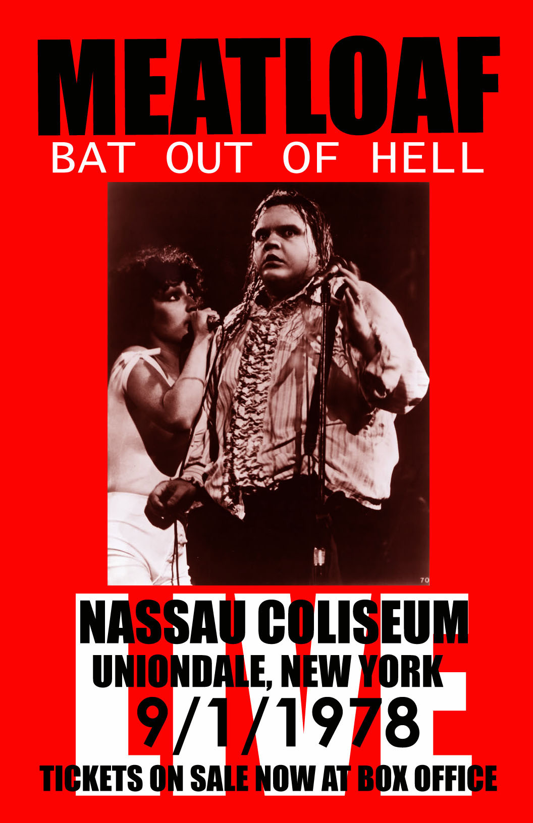MEATLOAF *NASSAU COLISEUM* 1978 CONCERT POSTER