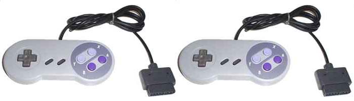 2 CONTROLLERS FOR SUPER NINTENDO SNES CONTROLLER