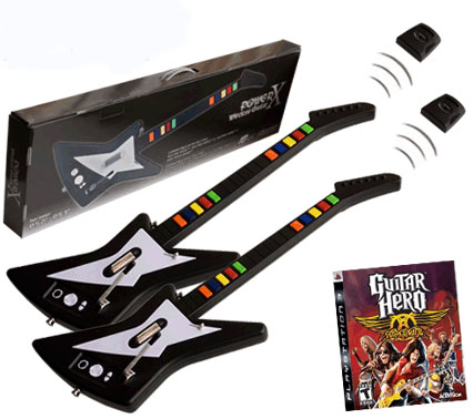 PS3 GUITAR HERO AEROSMITH+2 WIRELESS POWER X TEN GUITAR
