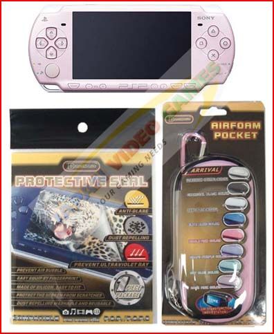 New Rose Pink Sony PSP Slim Console +Airform Case+BONUS