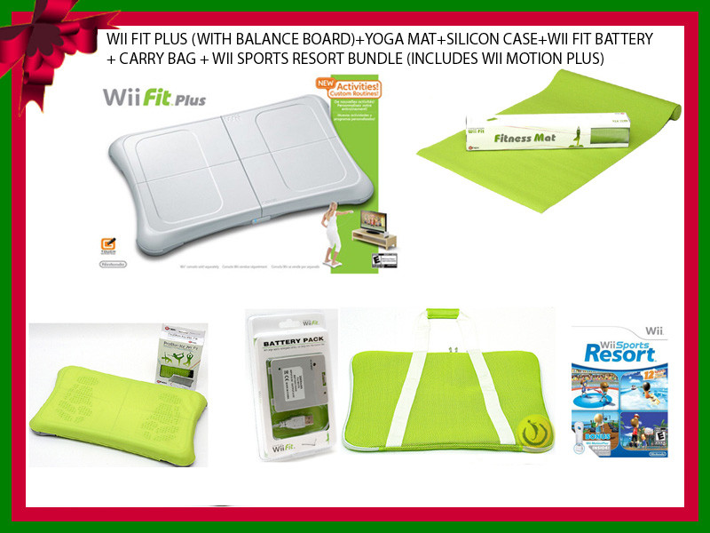 Wii Fit Plus+board+green Bag+case+mat+bat+sports Resort