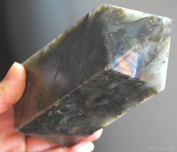 natural labradorite point gold blue flash 1.56LB