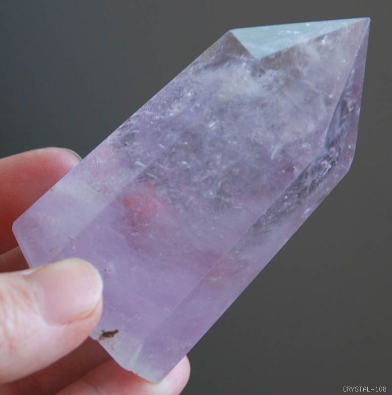 natural amethyst point polished healing clear