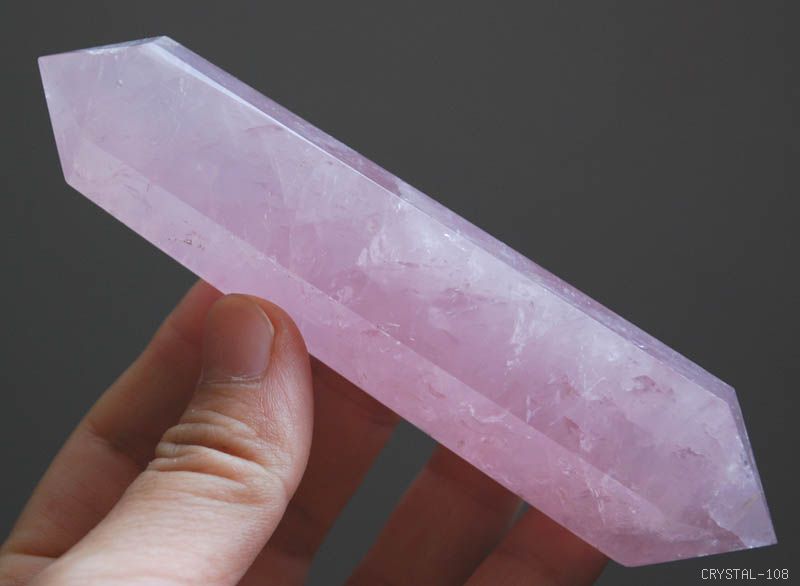 122mm natural rose quartz crystal point healing clear
