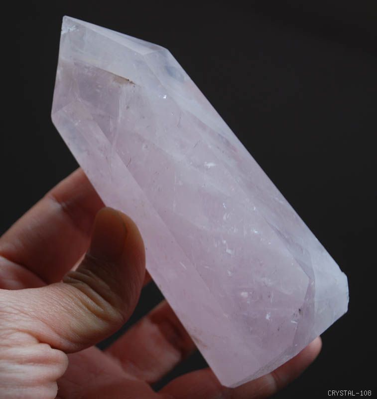 natural rose quartz crystal point healing clear