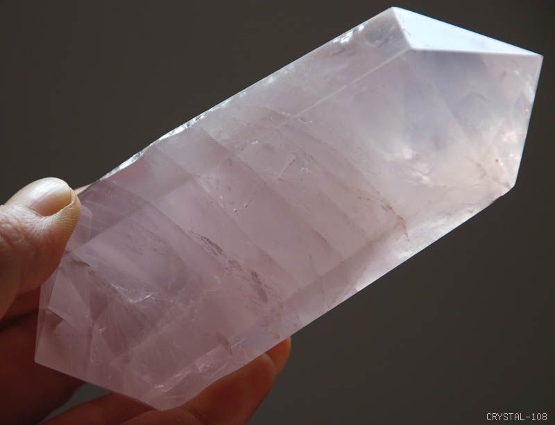 natural rose quartz crystal point clear soft pink