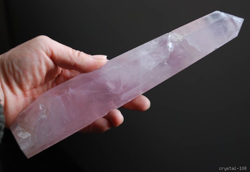 228mm natural rose quartz rock crystal point healing