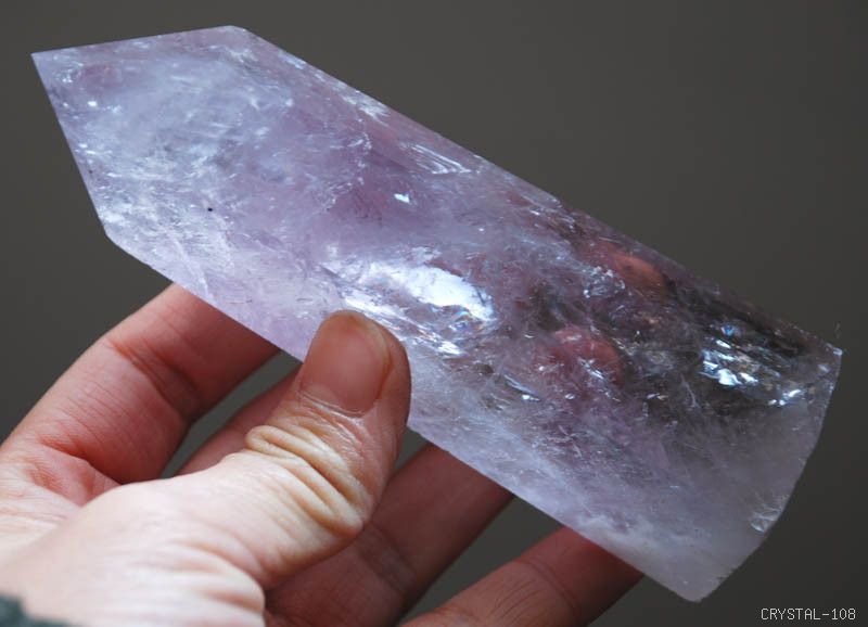 120mmnatural amethyst point polished healing clear