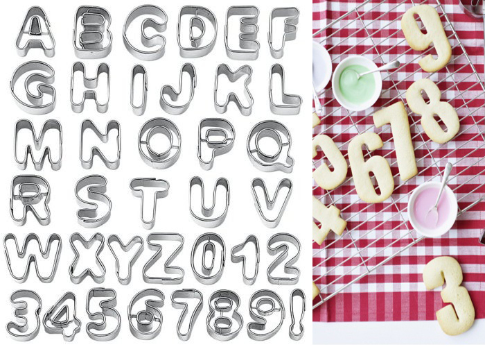 Alphabet Letter Number Fondant Icing Cookie Cutters Set ...