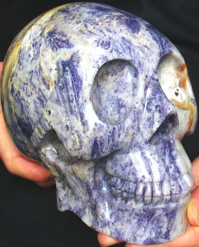 GIANT 6.3LB Bamboo Leaves Agate Skull, Crystal