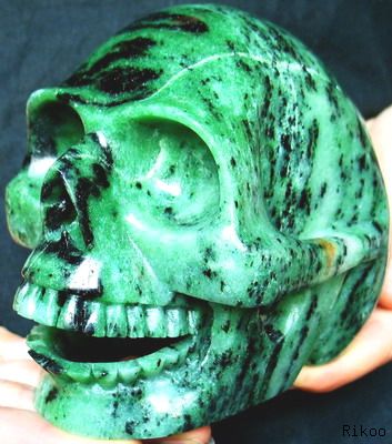 Huge 4.2LB Ruby Zoisite Singing Skull,Crystal over 5.0"