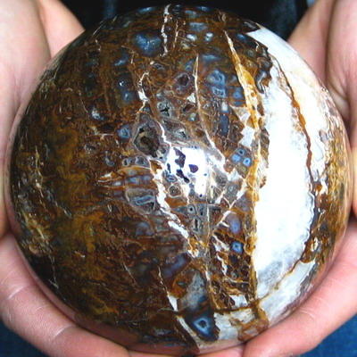 Huge 104mm(4.1") Tree Leaves Agate Sphere, Crystal Ball