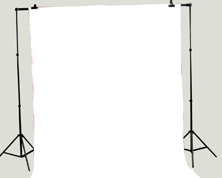 Telescopic Background Stand & White Muslin backdrop New