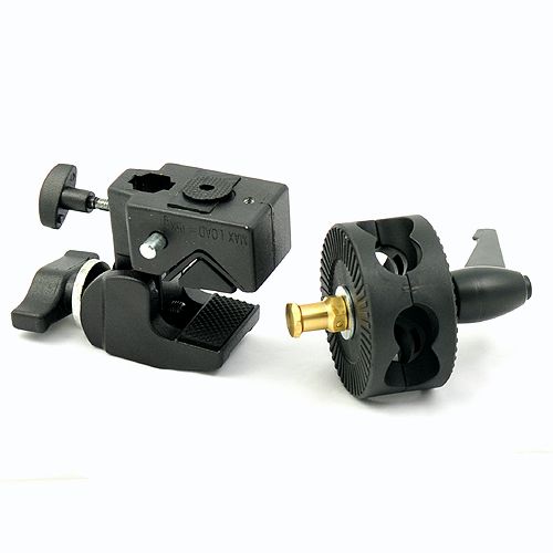Light Stand Support Studio Super Clamp Dual Head Clamps eBay
