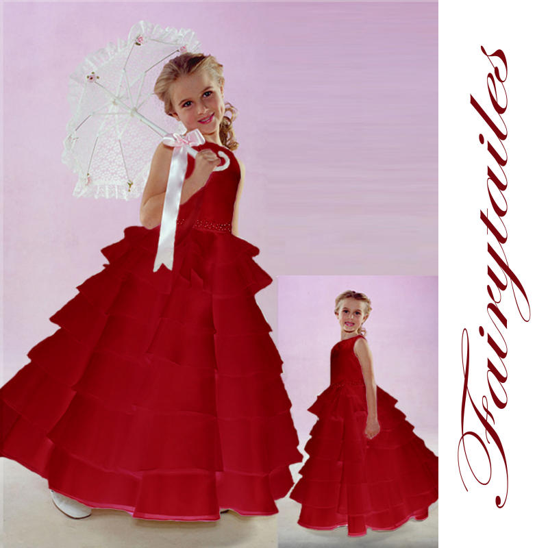 NWT New Baby Flower Girl Red  Wedding Dress 18 Months