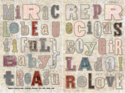 Daisy D's Baby Monogram  Die Cuts-daisy d's, daisy ds, baby monograms,   die cut, tags, scrapbooking, embellishments