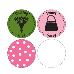 Queen & Company Miss Priss Bold Brads-queen and company, miss priss, bold brads, girl, scrapbooking, embellishments, card making