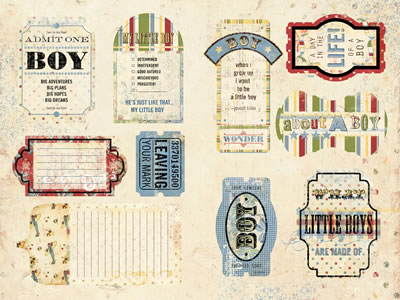 Daisy D's Boy Journal Tags-daisy d's, daisy ds,boy journal tags, die cut sheet, scrapbooking, embellishments