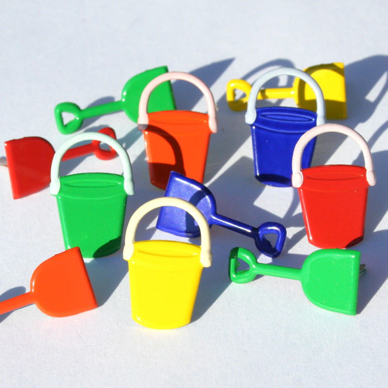 Eyelet Outlet Buckets & Shovels Brads-Eyelet Outlet, buckets & shovels Brads, scrapbooking, embellishments,  kids, sand, beach