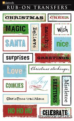 Daisy D's Christmas Cheer Rub Ons-daisy d's, daisy ds, christmas cheer, rub ons, christmas, holiday, scrapbooking, embellishments
