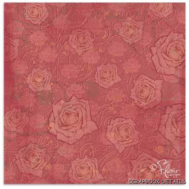 Flair Coming Up Roses 12 x 12 Cardstock-coming up roses, flair designs, scrapbooking, cardstock, paper