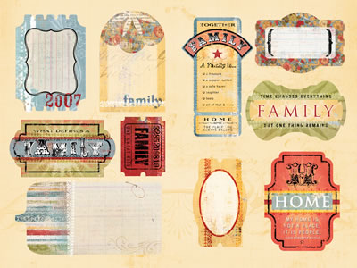 Daisy D's Family Journal Tags-daisy d's, daisy ds, autumn, family, die cut, tags, scrapbooking, embellishments