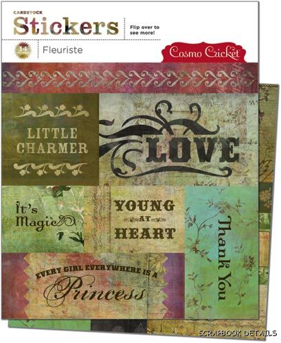 Cosmo Cricket Fleuriste Carstock Stickers-cosmo cricket, fleuriste cardstock stickers, scrapbooking, embellishments