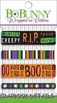Bo Bunny Fright Night Ribbon-Bo Bunny, fright night ribbon, holiday, kids, snow, scrapbooking, embellishments, halloween