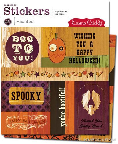Cosmo Cricket Haunted Carstock Stickers-cosmo cricket, haunted cardstock stickers, scrapbooking, embellishments, halloween