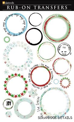 Daisy D's Holiday Paint Frames Rub Ons-daisy d's, daisy ds, holiday paint frames, rub ons, scrapbooking, embellishments, christmas