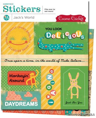 Cosmo Cricket Jack's World Carstock Stickers-cosmo cricket, jack's world cardstock stickers, scrapbooking, embellishments
