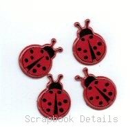 Eyelet Outlet Lady Bug Brads-large lady but brads, critter bugs, scrapbooking, embellishments, shaped brads