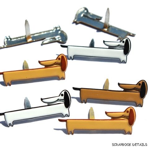 Eyelet Outlet Long Dog Brads-long dog brads, pets, animals, scrapbooking, embellishments, shaped brads, eyelet outlet