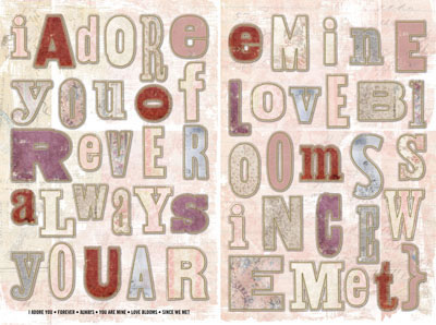 Daisy D's Love Monogram  Die Cuts-daisy d's, daisy ds, love monograms,   die cut, tags, scrapbooking, embellishments, valentines day, holiday