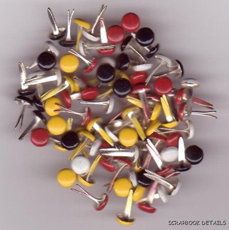 Scrapbook Details Round Brads - Magic-magic, disney round brads, red, black, yellow, white, scrapbooking, embellishments, crafts, card making