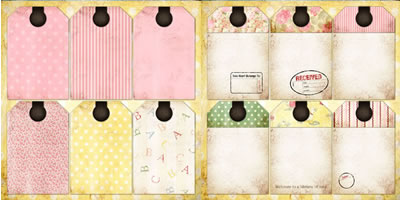 Daisy D's Baby Girl Nursery Tags Die Cuts-daisy d's, daisy ds, baby girl, nursery tags, die cut sheet, scrapbooking, embellishments