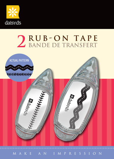 Daisy D's Baseball Stich & Ric Rac Rub Ons Tape-daisy d's, daisy ds, baseball, ric rac tape, rub ons, scrapbooking, embellishments