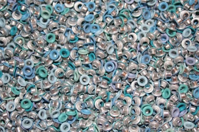 Scrapbook Details Round Eyelets - Blues-round eyelets, blues, scrapbooking, embellishments, card making, crafts